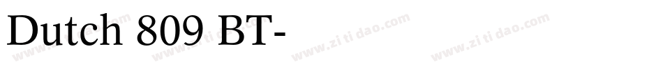 Dutch 809 BT字体转换